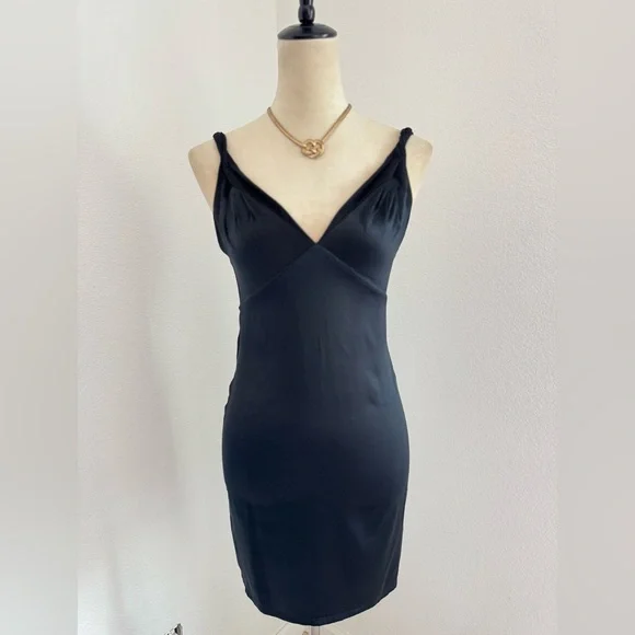RtA Cali Slip Mini Dress 100% Silk Black Elegant Black Mini Dress Size 0